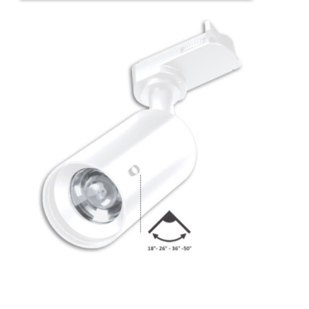 3PH Strahler SELECT 8W UGR unter 19, 18°-50°, weiß, ColorSwitch 2700-5000K, CRI90, dimmbar