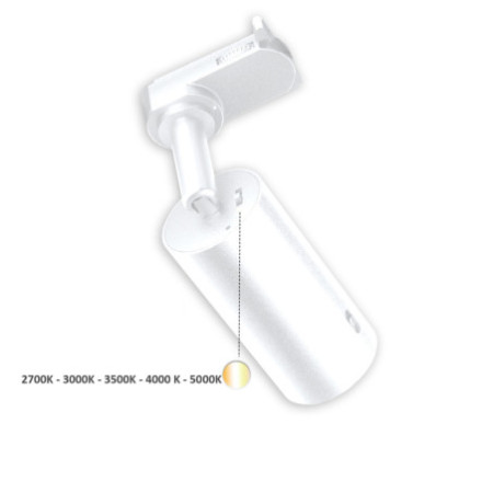 3PH Strahler SELECT 8W UGR unter 19, 18°-50°, weiß, ColorSwitch 2700-5000K, CRI90, dimmbar