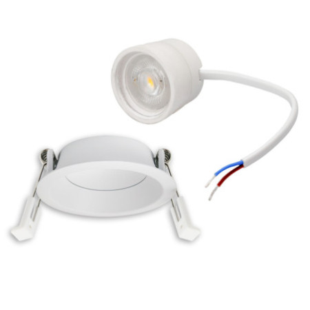 LED Einbaustr. Back68, weiß matt, rund, 5W, CRI90, 2700K, schwenkbar, rückvers., UGR unter 12, dimmbar