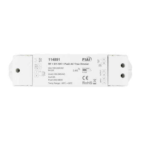 Sys-Pro Funk/Push/1-10V Input, Triac-Dimmer, 230V, 480VA, Phasenan-/Abschnitt wählbar