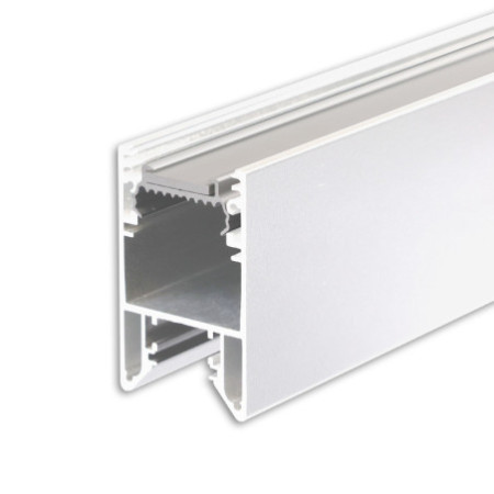 LED Leuchtenprofil HALON Aluminium weiß RAL 9003, 200cm, mit einklickbarem Kühlstreifen