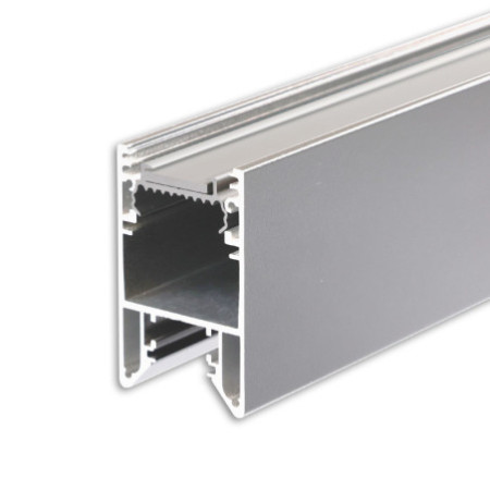 LED Leuchtenprofil HALON Aluminium silber pulverbeschichtet, 200cm, mit einklickbarem Kühlstreifen