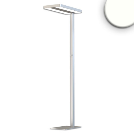 LED Office Pro Stehleuchte Up&Down, 40W+40W, UGR unter 19, silber, neutralweiß, Dimm-Drehregler