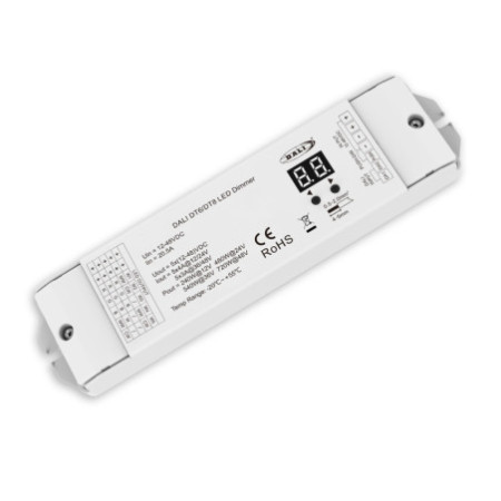 DALI-2 DT6 5 Adressen / DT8 5-Kanal 1 Adresse Multi-PWM Dimmer, 12-24V 5x4A, 36-48V 5x3A