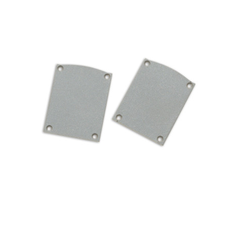 Endkappe EC116 Alu silber für LAMP30 V1+V2, Halbrund, 2 STK, inkl. Schrauben