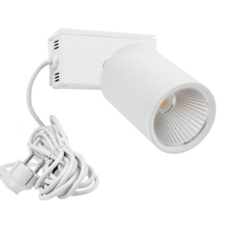 LED Strahler mit Montagebügel und Schukostecker, 40W, 36°, schwenkbar, weiß matt, 3000K, CRI über 90