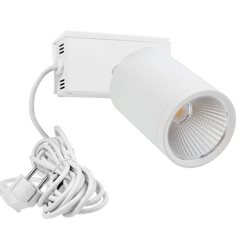LED Strahler mit Montagebügel und Schukostecker, 40W, 36°, schwenkbar, weiß matt, 3000K, CRI über 90