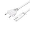 Standard EU-PowerCord Stecker, 2x0,75mm², weiß, 3m