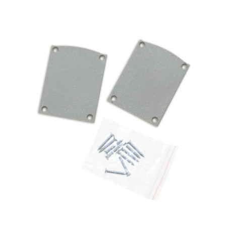 Endkappe EC116 Alu silber für LAMP30 V1+V2, Halbrund, 2 STK, inkl. Schrauben