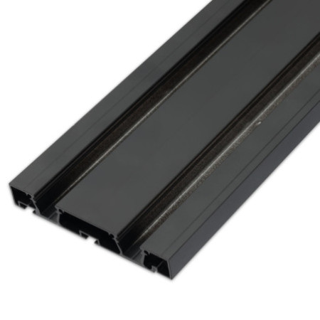 Gardinenprofil Curtain10 DOUBLE, schwarz RAL9005, 200cm