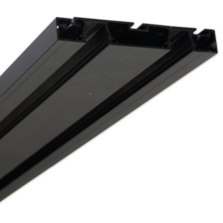 Gardinenprofil Curtain10 DOUBLE, schwarz RAL9005, 200cm