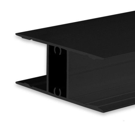 LED Aufbauleuchtenprofil HIDE DOUBLE Aluminium schwarz RAL 9005, 200cm