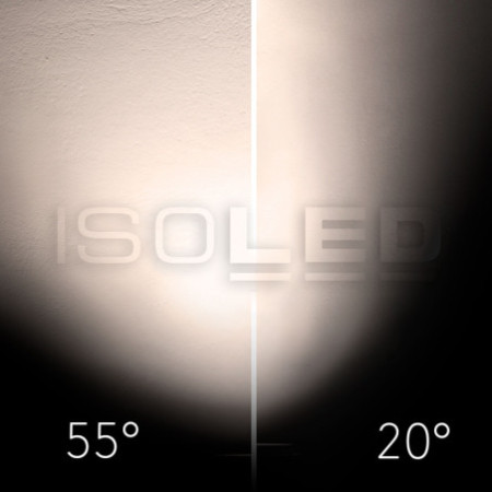 3-Phasen Schienenstrahler fokussierbar, 12W, 20°-55°, schwarz matt, 4000K, DALI dimmbar