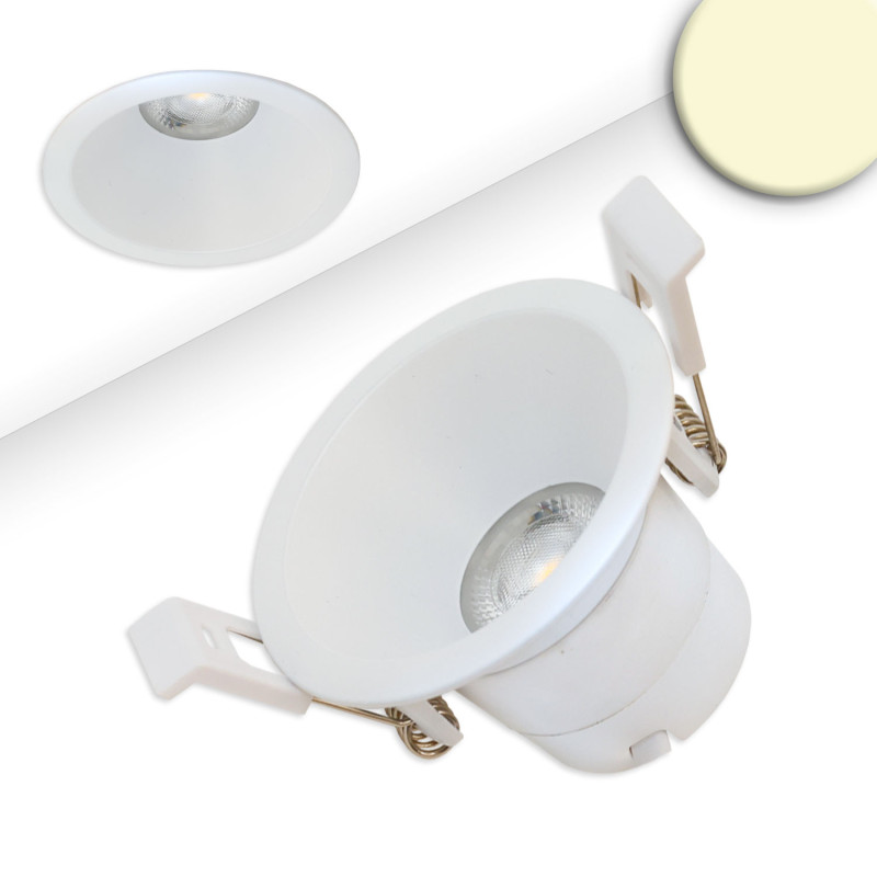 LED Einbaustrahler BACK60, weiß matt, rund, 5W, CRI90, 2700K, rückversetzt, UGR unter 12, dimmbar