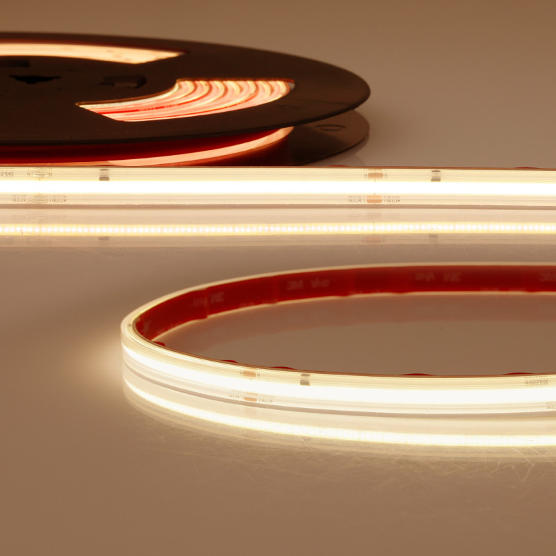 LED Flexband 230V COB, 14W/m, 10m Rolle, 2700K, CRI90, IP67, male-Stecker einseitig
