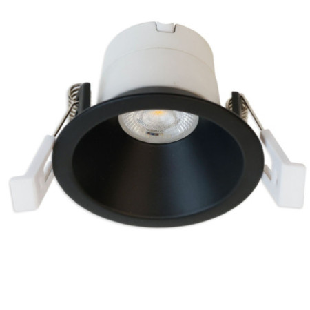 LED Einbaustrahler BACK60, schwarz matt, rund, 5W, CRI90, 2700K, rückversetzt, UGR unter 12, dimmbar