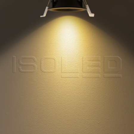 LED Einbaustrahler BACK60, gold, rund, 5W, CRI90, 2700K, rückversetzt, UGR unter 12, dimmbar