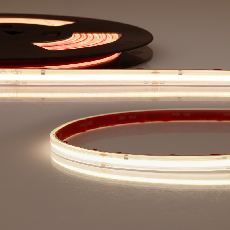 LED Flexband 230V COB, 14W/m, 10m Rolle, 3000K, CRI90, IP67, male-Stecker einseitig