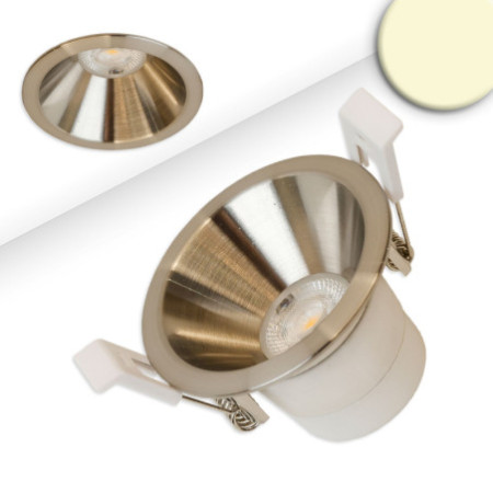 LED Einbaustrahler BACK60, nickel geb., rund, 5W, CRI90, 3000K, rückversetzt, UGR unter 12, dimmbar