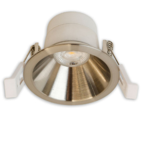 LED Einbaustrahler BACK60, nickel geb., rund, 5W, CRI90, 3000K, rückversetzt, UGR unter 12, dimmbar
