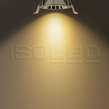 LED Einbaustrahler BACK60, alu glänzend, rund, 5W, CRI90, 2700K, rückversetzt, UGR unter 12, dimmbar