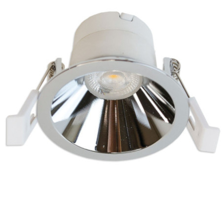 LED Einbaustrahler BACK60, alu glänzend, rund, 5W, CRI90, 3000K, rückversetzt, UGR unter 12, dimmbar