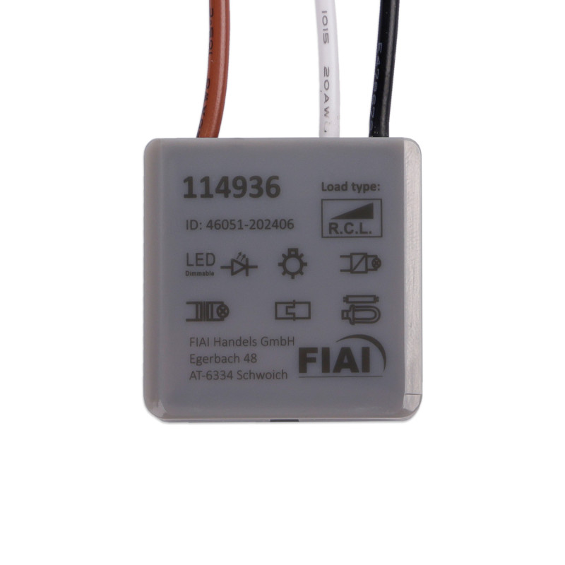 Universal-Push Mini-Dimmer für dimmbare 230V Leuchten/Trafos, 250VA
