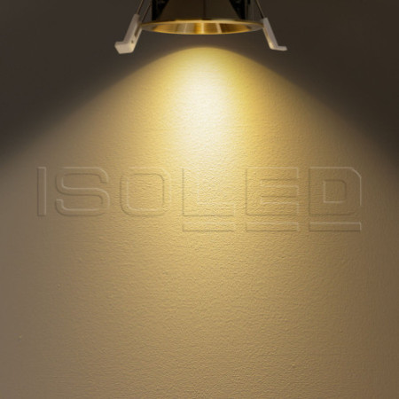 LED Einbaustrahler BACK60, messing geb., rund, 5W, CRI90, 2700K, rückversetzt, UGR unter 12, dimmbar