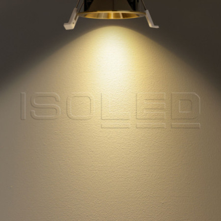 LED Einbaustrahler BACK60, messing geb., rund, 5W, CRI90, 3000K, rückversetzt, UGR unter 12, dimmbar
