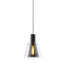 Pendelleuchte, black concave Glas, E27, 20cm, 50-300cm, exkl. Leuchtmittel, exkl. Baldachin