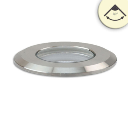 LED Bodeneinbaustrahler, rund 45mm, Edelstahl, 12-24V, IP67, 3W, 30°, warmweiß