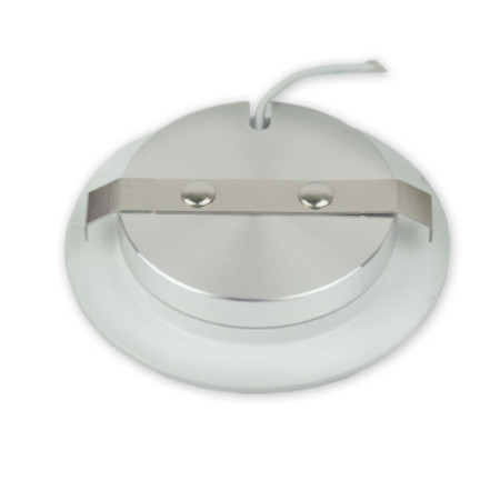LED Möbeleinbaustrahler Mini AMP ALU gebürstet, rund, 3W, 120°, 12V DC warmweiß 3000K, dimmbar
