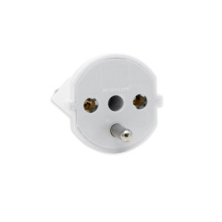 Fixadapter CH Typ 12 auf Schuko CEE 7/7, weiß, nicht demontierbar, 10A