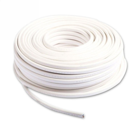 Kabel PVC-ummantelt, weiß, 3x0,75mm² H05VV-F 3G, Meterware