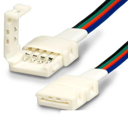 Clip-Verbinder mit Kabel (max. 5A) C1-410 für 4-pol. IP20 Flexstripes mit Breite 10mm, Pitch über 12mm