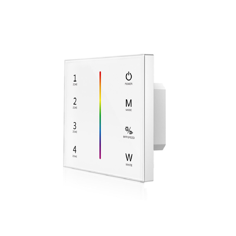 Sys-Pro RGB+W 4 Zonen Einbau-Touch-Fernbedienung + DMX Output, weiß, 230V