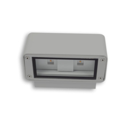 LED Wandleuchte Up&Down 4x3W CREE, IP54, silbergrau, warmweiß