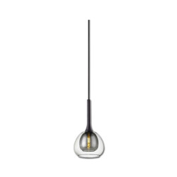 Pendelleuchte, clear/black Glas, E14, 50-300cm, exkl. Leuchtmittel, exkl. Baldachin