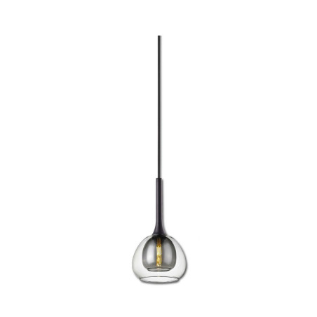 Pendelleuchte, clear/black Glas, E14, 50-300cm, exkl. Leuchtmittel, exkl. Baldachin