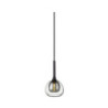 Pendelleuchte, clear/black Glas, E14, 50-300cm, exkl. Leuchtmittel, exkl. Baldachin