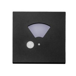 Cover Aluminium eckig 1 schwarz, für Wandeinbauleuchte Sys-Wall68 mit PIR Sensor