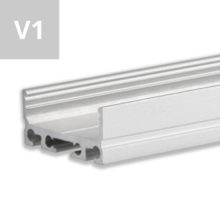 LED Aufbauprofil SURF20 FLAT V1 Aluminium eloxiert, 200cm