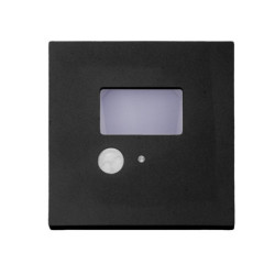 Cover Aluminium eckig 3 schwarz, für Wandeinbauleuchte Sys-Wall68 mit PIR Sensor