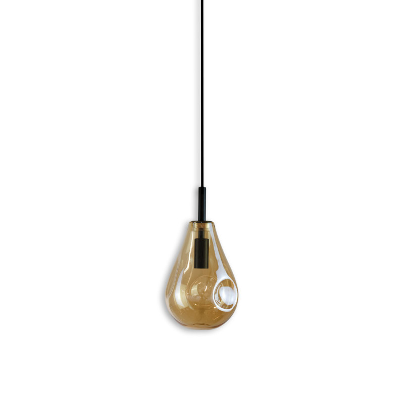Pendelleuchte, Amber Glas, E14, 50-300cm, exkl. Leuchtmittel, exkl. Baldachin