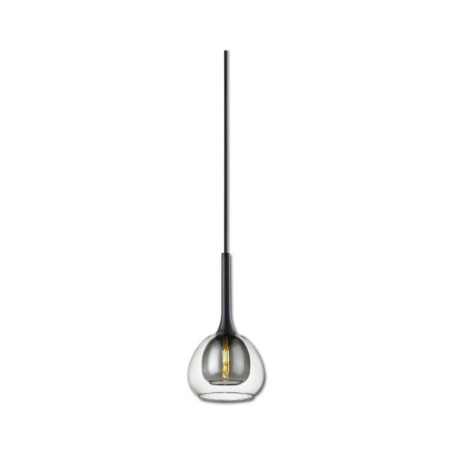 Pendelleuchte, clear/black Glas, E14, 50-300cm, exkl. Leuchtmittel, exkl. Baldachin