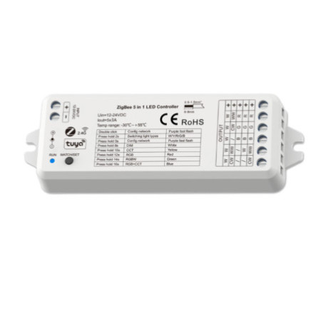 Sys-Pro + Zigbee 3.0 Funk 1-5 Kanal PWM-Dimmer, 12-24V DC 5x3A