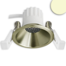 LED Einbaustrahler BACK45, messing geb., rund, 5W, CRI90, 3000K, rückversetzt, Honeycomb, dimmbar