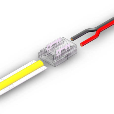 Kontakt-Kabelanschluss (max. 5A/0,5qmm) K2-210 für 2-pol. IP20 Flexstripes mit Breite 10mm