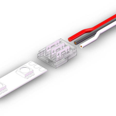 Kontakt-Kabelanschluss (max. 5A/0,5qmm) K2-310-V1 für 3-pol. IP20 Flexstripes mit Breite 10mm