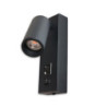 LED Leseleuchte, 4,5W, schwarz, mit USB-A und USB-C Ladebuchse, 3000K